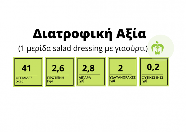 πίνακας διατροφικής αξίας dressing με γιαούρτι πίνακας διατροφικής αξίας dressing με γιαούρτι