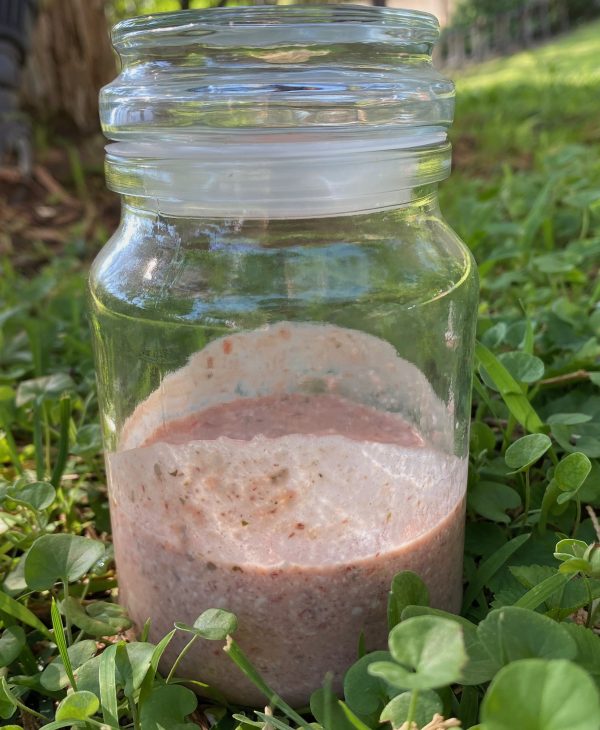 σος cottage cheese για σαλάτα βαζάκι με σος στο γρασίδι